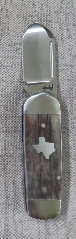 Riaan Ras Natural Giraffe Bone.Elephant Toe. N690 polish.. bolsters & caps.3.25 clsd..long pull..coa