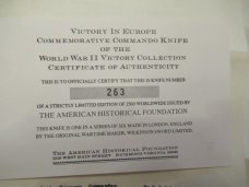 Wilkinson Sword American Historical Foundation Commemorative Fairburn Sykes Dagger 1 of 2500