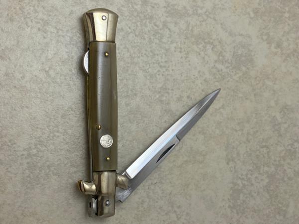 Falcon Italy Horn Lockback Stiletto Knife 