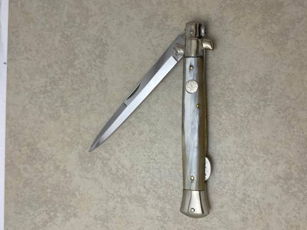 Falcon Italy Horn Lockback Stiletto Knife 