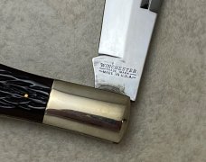 Winchester Trademark USA 1990 Bone 1920 Coke Bottle Folding Hunter Knife in Box