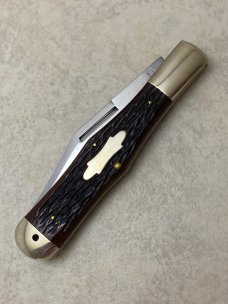 Winchester Trademark USA 1990 Bone 1920 Coke Bottle Folding Hunter Knife in Box