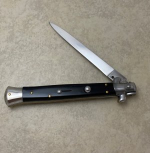 INOX 11" Horn  Italian Stiletto Switchblade Knife