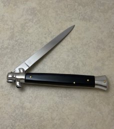 INOX 11" Horn  Italian Stiletto Switchblade Knife