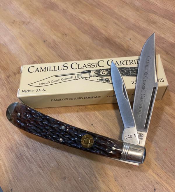 Camillus NY USA CCC-4 Bone Classic Cartridge Bone .257 ROBERTS Banana Trapper Knife in Box