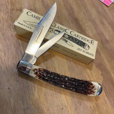 Camillus NY USA CCC-4 Bone Classic Cartridge Bone .257 ROBERTS Banana Trapper Knife in Box