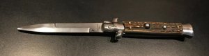 NEW - 9" Italian Stiletto with Gnarly Stag Scales