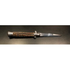 NEW - 9" Italian Stiletto with Gnarly Stag Scales