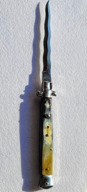 Frank Beltrame. 13" Kris Brazilian Horn Italian Automatic Stiletto Frank Beltrame. 13" Kris Brazilian Horn Italian Automatic Stiletto