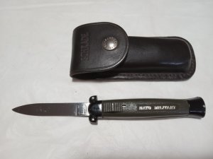 Vintage Nato Military automatic W / leather Schrade Sheath
