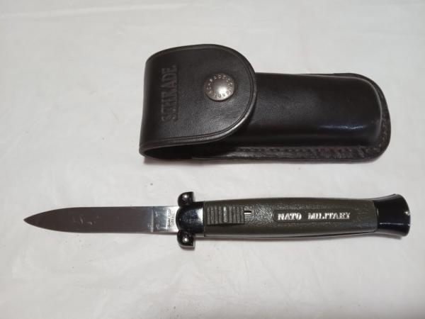 Vintage Nato Military automatic W / leather Schrade Sheath Vintage Nato Military automatic W / leather Schrade Sheath