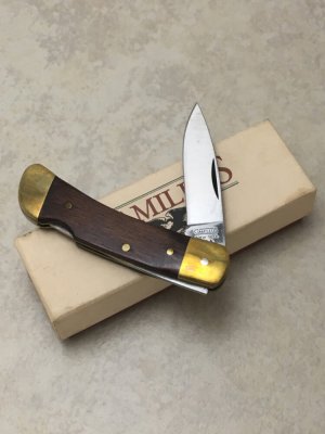 Camillus USA Wood 2 Small Lockback Knife in Box