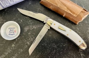 Great Eastern Cutlery Tidioute 888222S Bayou Trapper Yeti Knife, Ivory Acrylic Handle, New (GEC 88) 