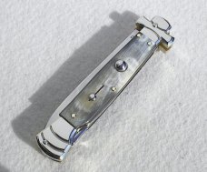 NOS A.G.A. CAMPOLIN 9" MALTESE BRAZILIAN HORN MODIFIED BAYONET BLADE NICKEL SILVER BOLSTERS- W/POUCH
