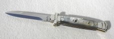 NOS A.G.A. CAMPOLIN 9" MALTESE BRAZILIAN HORN MODIFIED BAYONET BLADE NICKEL SILVER BOLSTERS- W/POUCH NOS A.G.A. CAMPOLIN 9" MALTESE BRAZILIAN HORN MODIFIED BAYONET BLADE NICKEL SILVER BOLSTERS- W/POUCH