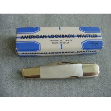 Vintage Parker Cut. Co., Large 4", Etched, American Lockback Whittler Genuine Mother-of-Pearl MIB Vintage Parker Cut. Co., Large 4", Etched, American Lockback Whittler Genuine Mother-of-Pearl MIB