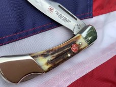 J A Henckels Lg 4 & 1/2” Folding Hunter with Super Stag Handles J A Henckels Lg 4 & 1/2” Folding Hunter with Super Stag Handles
