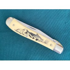Schrade USA SC503 "Catfish" Scrimshaw series Single Blade Lockback NOS