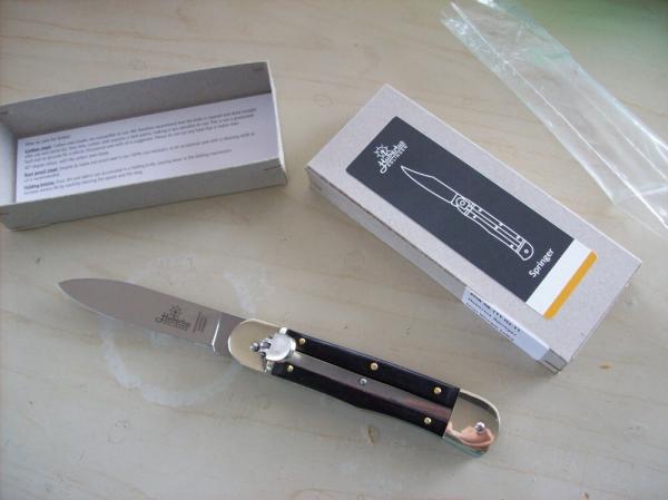 Hubertus Knife Solingen, Germany Large Size 11 Exotic Black Ebonywood NIB