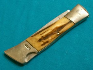 1981 SCHRADE 1787 WOSTENHOLM 01497 STAG SHEFFIELD IXL ENGLAND FOLDING POCKET KNIFE KNIVES OLD