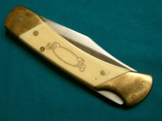 VINTAGE SCHRADE SCRIMSHAW USA SC507 FOLDING HUNTER POCKET KNIFE KNIVES BEAR FISHING OLD