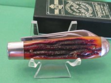 Queen Titusville PA. Amber Carved Stag Bone Barlow Pattern # 69 Queen Titusville PA. Amber Carved Stag Bone Barlow Pattern # 69