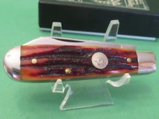 Queen Titusville PA. Amber Carved Stag Bone Barlow Pattern # 69 Queen Titusville PA. Amber Carved Stag Bone Barlow Pattern # 69