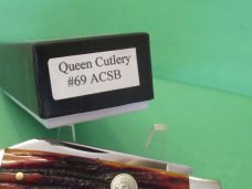 Queen Titusville PA. Amber Carved Stag Bone Barlow Pattern # 69 Queen Titusville PA. Amber Carved Stag Bone Barlow Pattern # 69