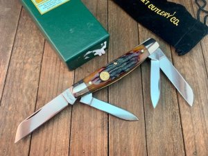 Canal Street Cutlery Congress Amber Stag Carved Bone 