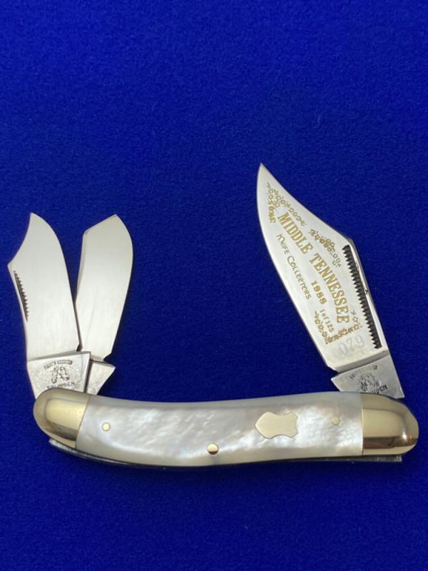 Fight'n Rooster Solingen Germany Middle Tennessee 1988  1 of 125 Pearl Sowbelly Whittler Knife