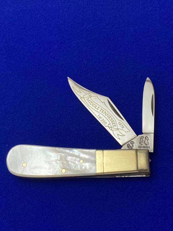 Fight'n Rooster Solingen Germany Middle Tennessee 1978  1 of 200 Pearl Barlow Knife