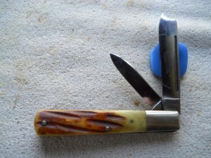 Parker One Armed Man Razor Knife Bone Stag 