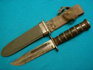 VINTAGE CAMILLUS NY USN MARK 2 MK2 NAVY FIGHTING BOWIE KNIFE KNIVES OLD SHEATH NORD 6581 WW2 WWII