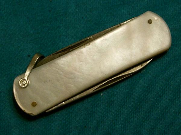 VINTAGE PEARL KEEN KUTTER EQUAL END LOBSTER CLASP POCKET WATCH FOB FOLDING POCKET KNIFE KNIVES OLD