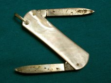 VINTAGE PEARL KEEN KUTTER EQUAL END LOBSTER CLASP POCKET WATCH FOB FOLDING POCKET KNIFE KNIVES OLD