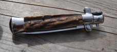 Rostfrei Thick Gnarly Stag Button Open Bolster Close 6 1/8" Overall 2 1/8" Flat Ground Blade Fast Rostfrei Thick Gnarly Stag Button Open Bolster Close 6 1/8" Overall 2 1/8" Flat Ground Blade Fast