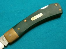VINTAGE SCHRADE USA 5OT OLD TIMER GREEN LOCKBACK FOLDER HUNTING SKINNING FOLDING POCKET KNIFE KNIVES
