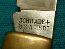 VINTAGE SCHRADE USA 5OT OLD TIMER GREEN LOCKBACK FOLDER HUNTING SKINNING FOLDING POCKET KNIFE KNIVES