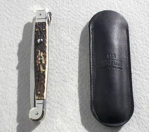 NEW AGA CAMPOLIN 12" ITALIAN SICILIANO GENUINE STAG 4 MILLIMETER BLADE, NICKEL SILVER BOLSTERS