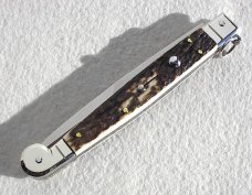 NEW AGA CAMPOLIN 12" ITALIAN SICILIANO GENUINE STAG 4 MILLIMETER BLADE, NICKEL SILVER BOLSTERS