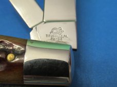 Queen Cutlery Titusville Pa. Amber Carved Stag Bone Congress Pattern #32 ACSB Queen Cutlery Titusville Pa. Amber Carved Stag Bone Congress Pattern #32 ACSB