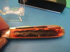 Queen Cutlery Titusville Pa. Amber Carved Stag Bone Trapper Pattern #19 ACSB Queen Cutlery Titusville Pa. Amber Carved Stag Bone Trapper Pattern #19 ACSB