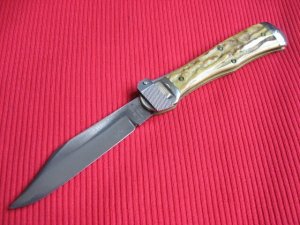 Vintage A.C. Mfg. Co. Stag  AERIAL Switchblade Knife