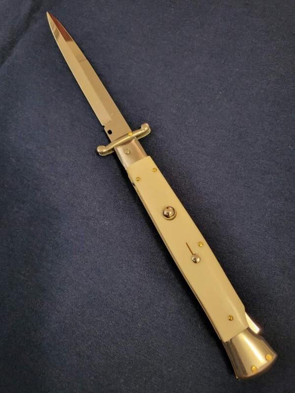 11" Frank B. CAMEL BONE SWINGUARD ITALIAN STILETTO *NEW* 11" Frank B. CAMEL BONE SWINGUARD ITALIAN STILETTO *NEW*