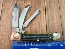 Bulldog Hunting Copperhead with Bone Saw/Cap Lifter Green Jigged Bone 1998 