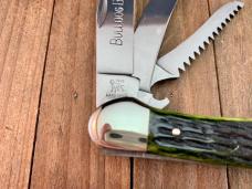 Bulldog Hunting Copperhead with Bone Saw/Cap Lifter Green Jigged Bone 1998 