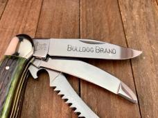 Bulldog Hunting Copperhead with Bone Saw/Cap Lifter Green Jigged Bone 1998 