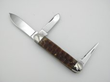 Schatt & Morgan, Keystone Series XVI Bradford Jigged Green Bone Equal End Cattle knife #043299: 2006 Schatt & Morgan, Keystone Series XVI Bradford Jigged Green Bone Equal End Cattle knife #043299: 2006