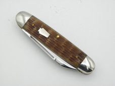 Schatt & Morgan, Keystone Series XVI Bradford Jigged Green Bone Equal End Cattle knife #043299: 2006 Schatt & Morgan, Keystone Series XVI Bradford Jigged Green Bone Equal End Cattle knife #043299: 2006