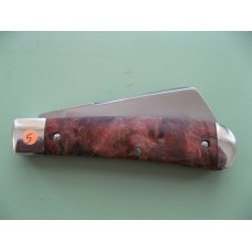 DANIELS FAMILY KNIFE BRANDS-TITUSVILLE CUTLERY-BIG EASY COTTON KNIFE-BURNT ORANGE MAPLE BURL DANIELS FAMILY KNIFE BRANDS-TITUSVILLE CUTLERY-BIG EASY COTTON KNIFE-BURNT ORANGE MAPLE BURL